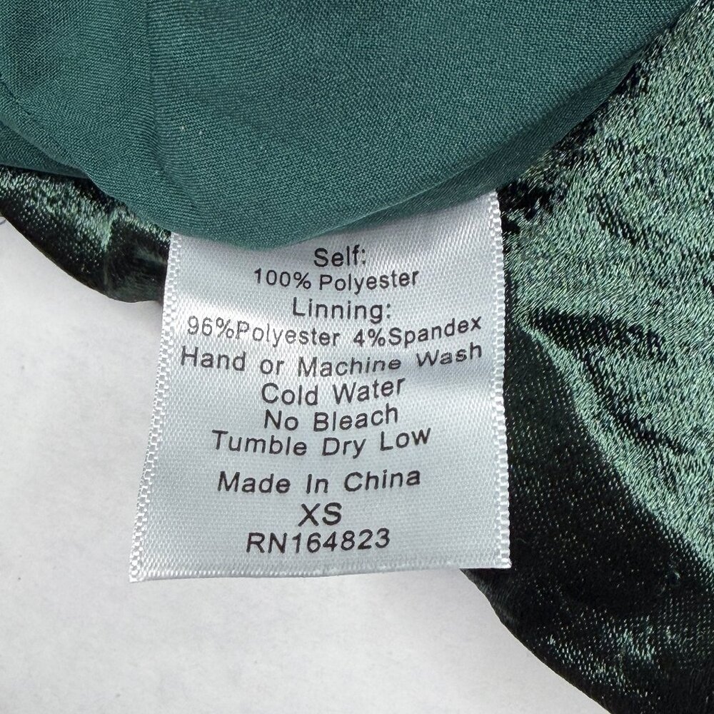 Lucy in the Sky Emerald Green Satin Ruched Mini Bodycon Cocktail Sz XS NWOT - Picture 7 of 8